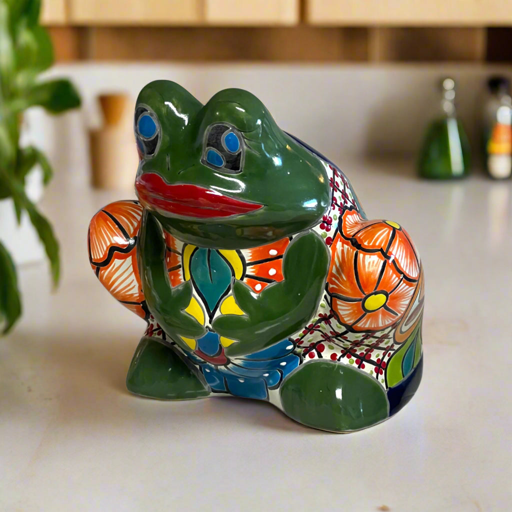 Talavera Frog Planter | Colorful Handmade Mexican Pottery
